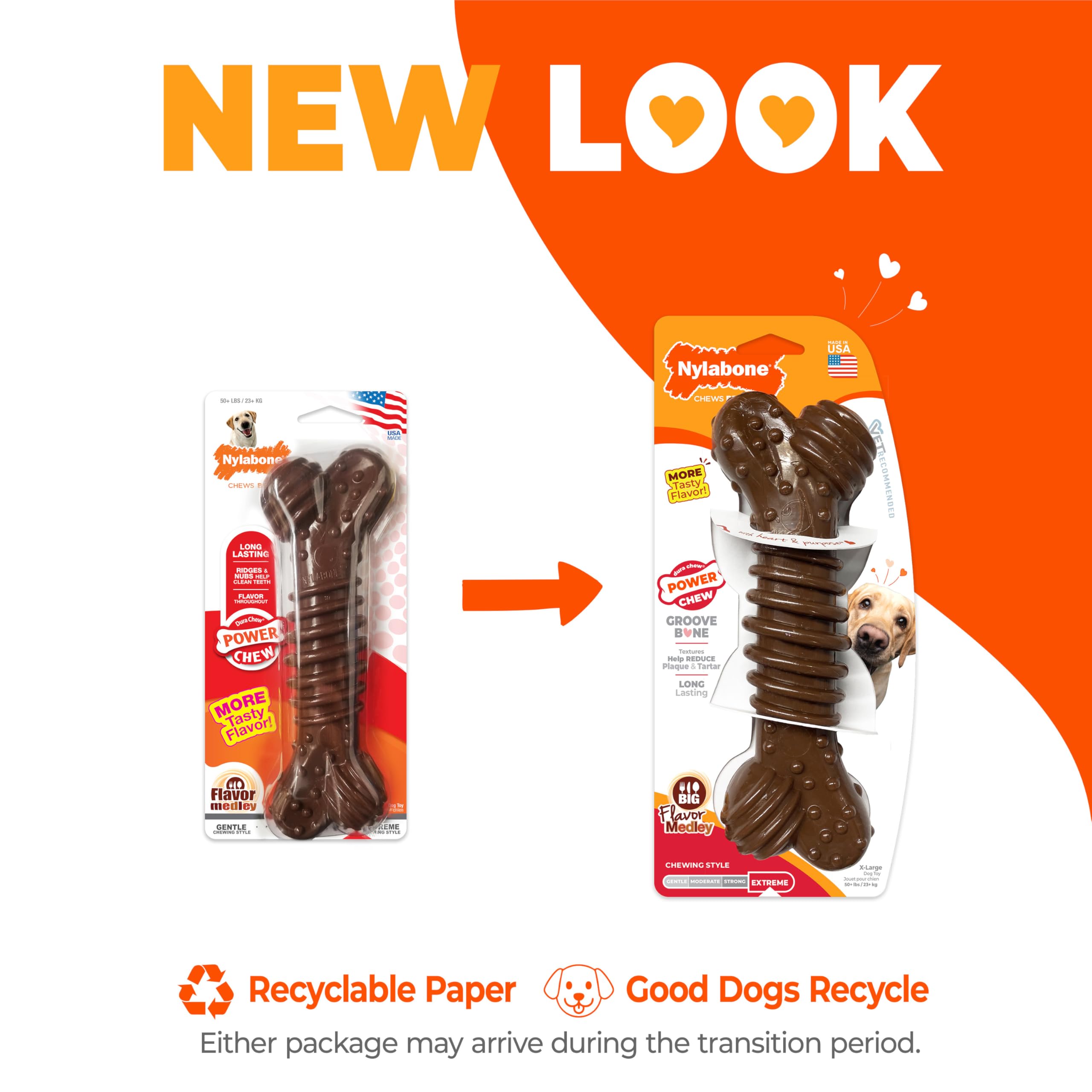 Nylabone os centre-rainure pour une mastication ciblée et durable.