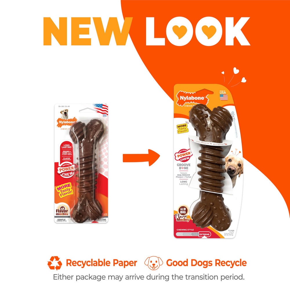 Nylabone os centre-rainure pour une mastication ciblée et durable.