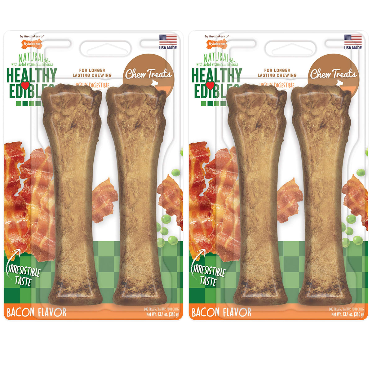 Nylabone os durables saveur boeuf roti et poulet pour chiens actifs.