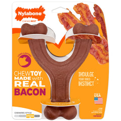 Nylabone Wishbone bacon réel, attrayant pour les gros chiens et rafraîchissant l’haleine.