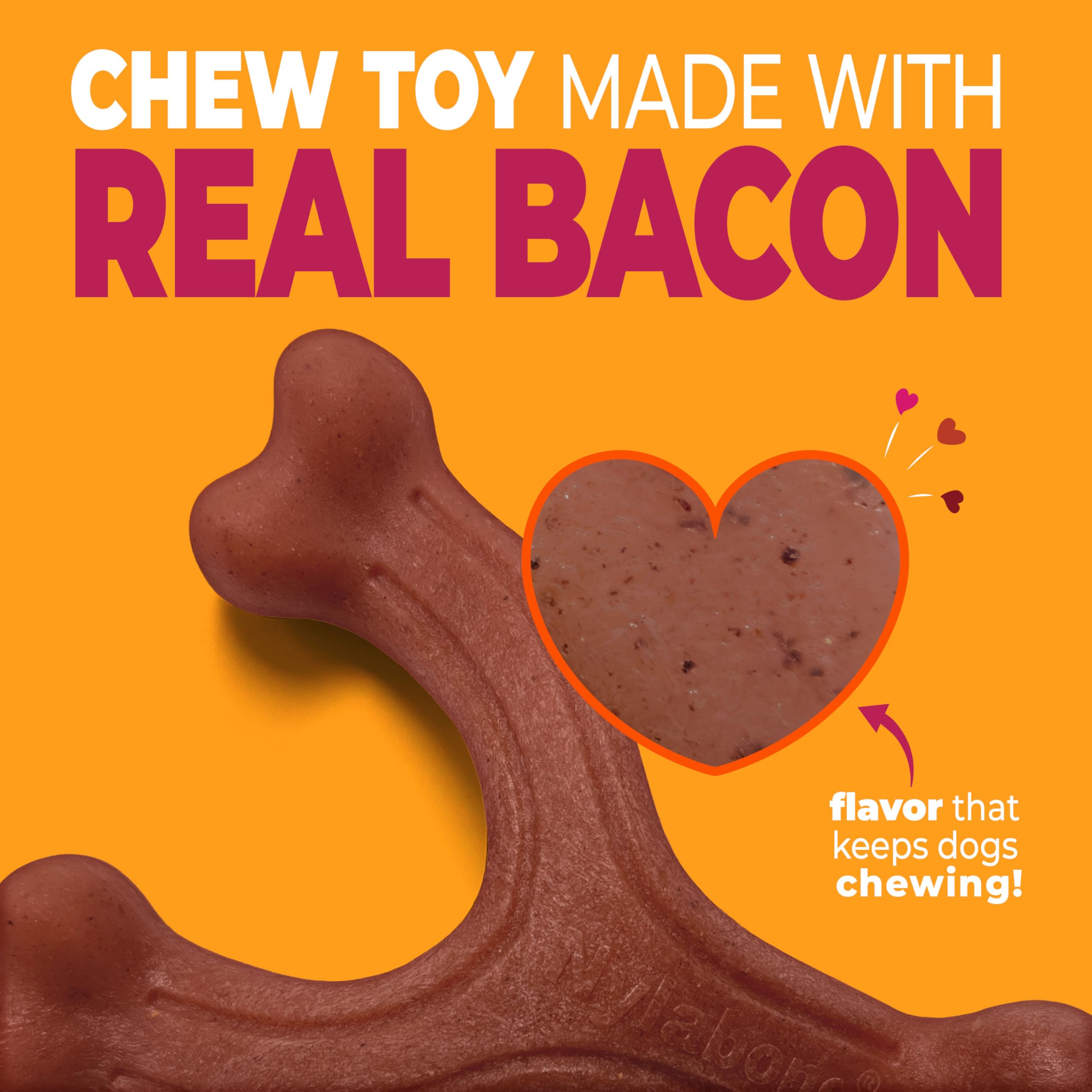 Nylabone Wishbone en bacon, robuste pour mâcheurs forts et actifs.