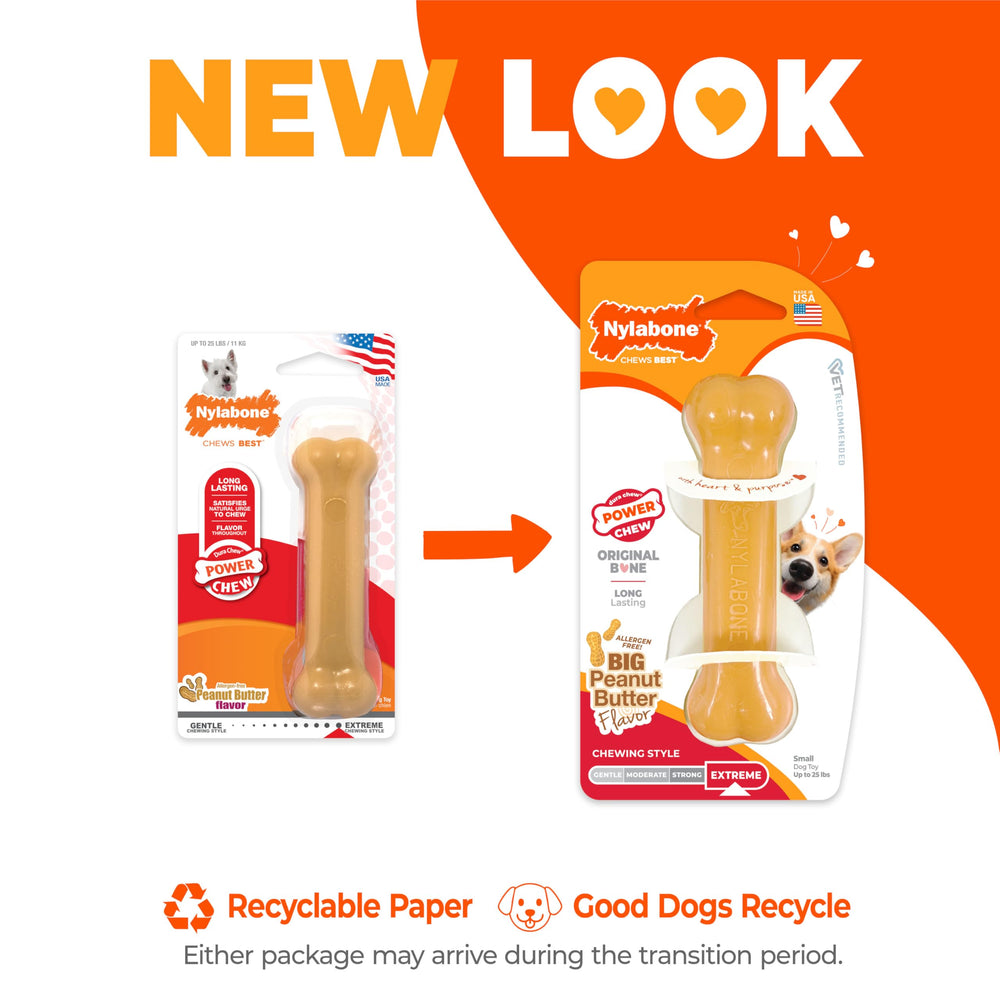 Nylabone Original Os: goût beurre d'arachide qui plaît et favorise des mâchages plus sains.