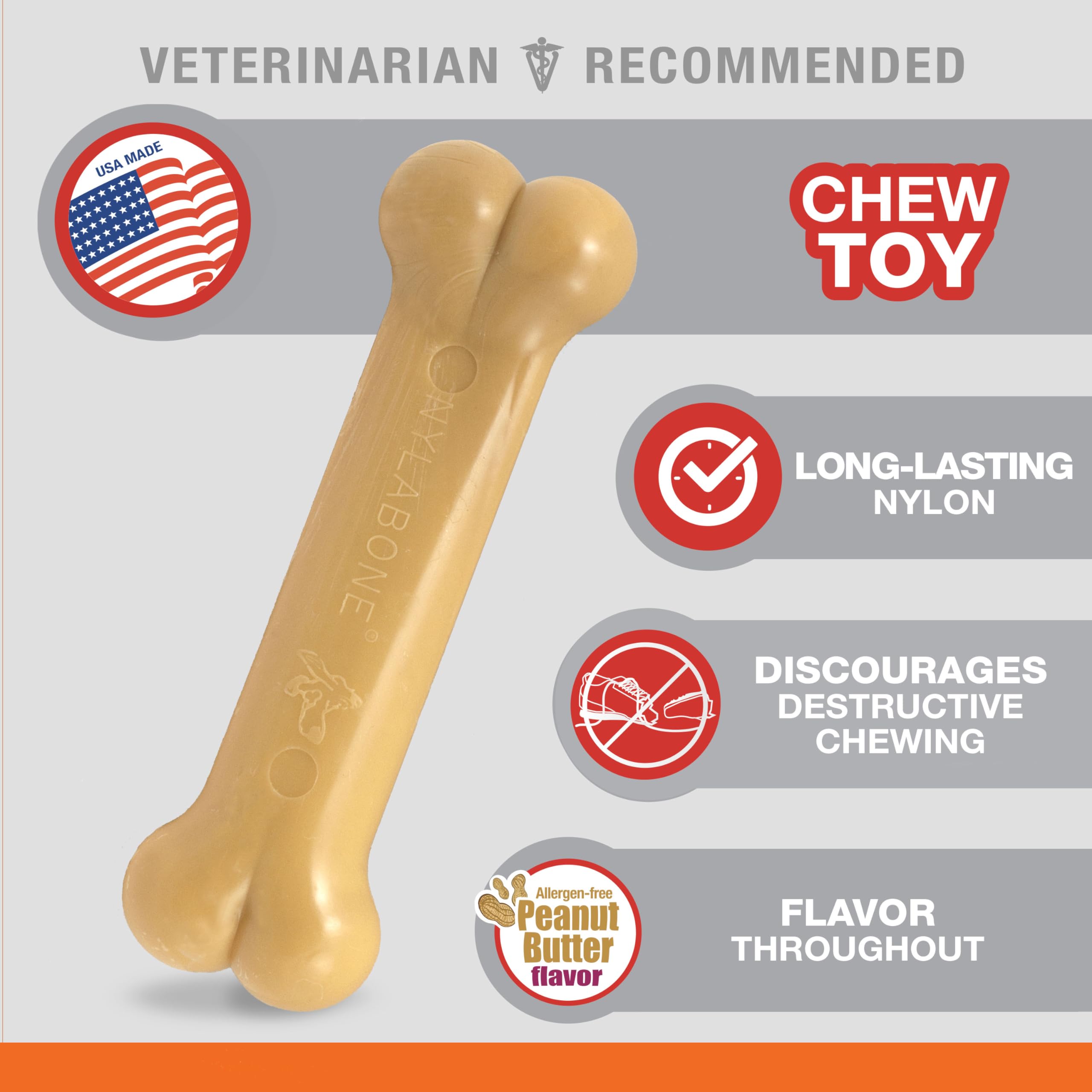 Nylabone Original Os: aide potentielle au nettoyage des dents lors des sessions de mastication.