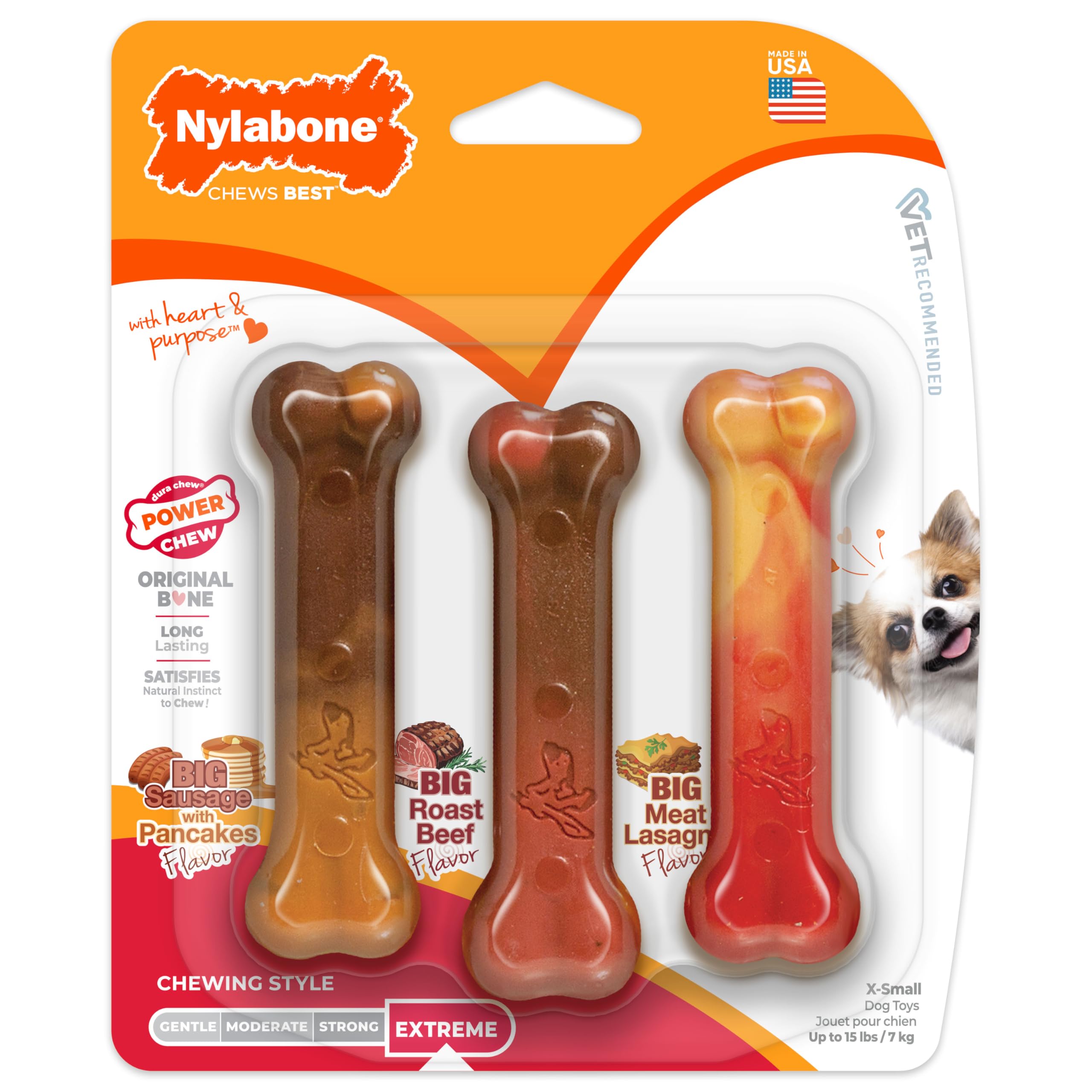 Nylabone Os Original – jouet durable pour chiens au mâchage intense.
