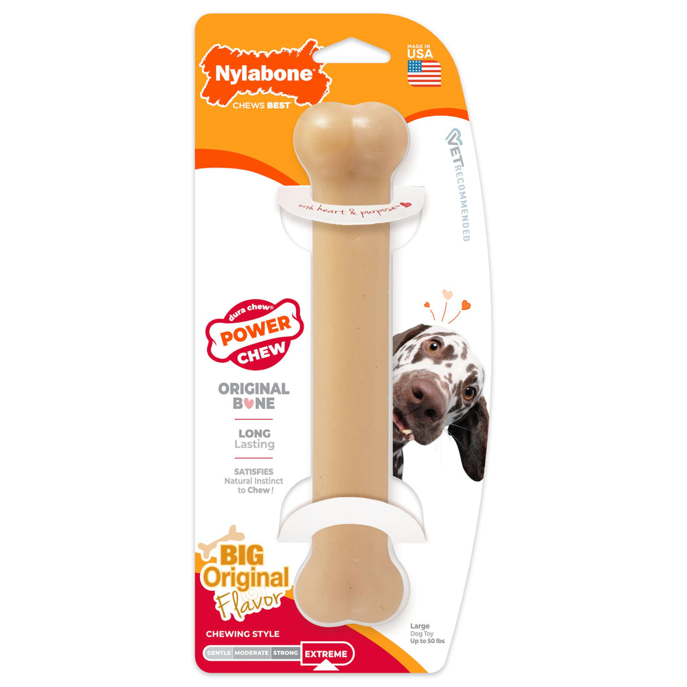 Nylabone Os Original Puissant, fabrique aux Etats-Unis dans le New Jersey.