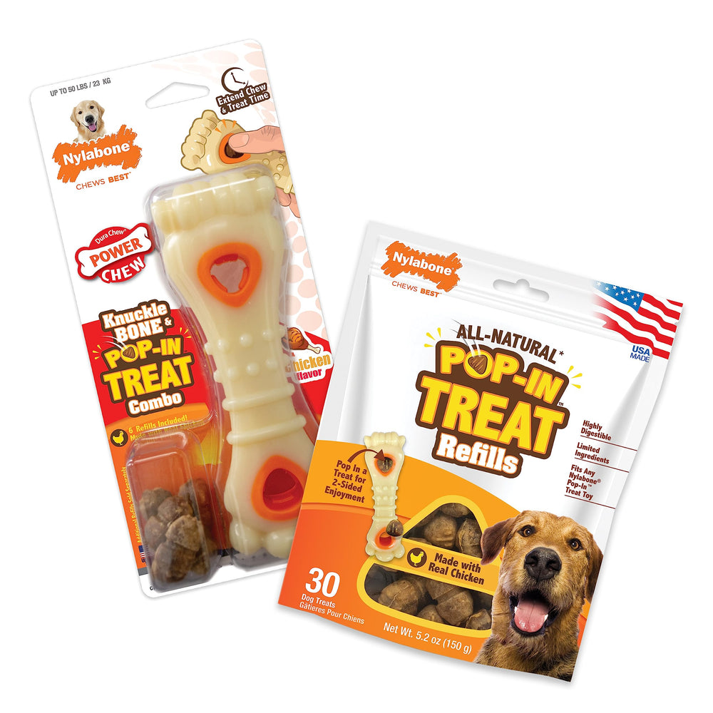 Nylabone Os du Poignet Popin rempli pour occuper votre chien pendant le jeu.