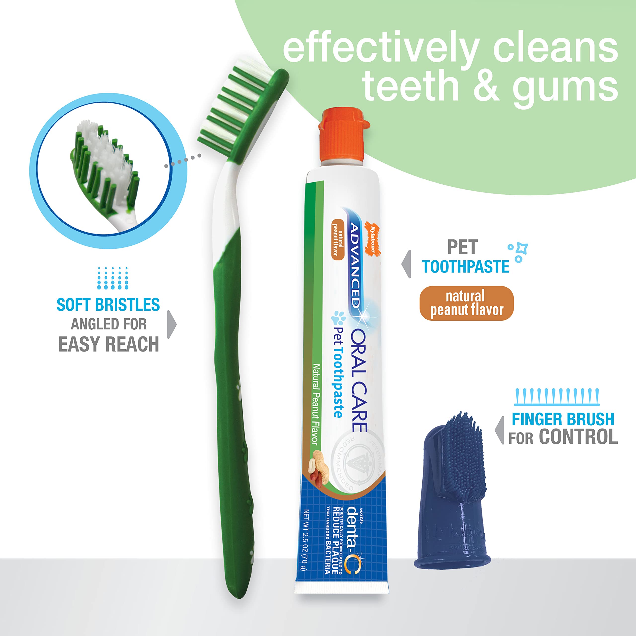 Nylabone pâte dentaire cacahuète naturelle, arôme agréable et haleine fraîche
