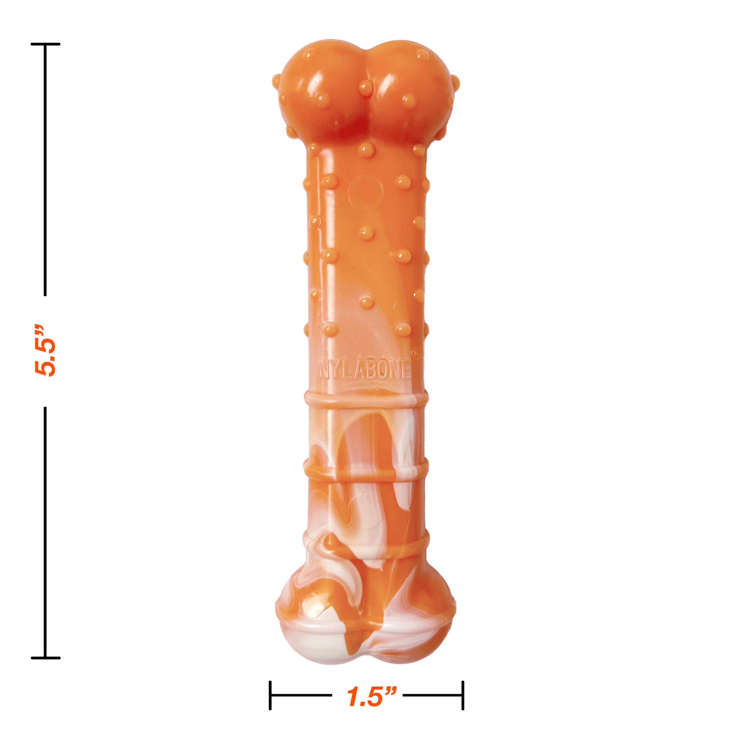 Nylabone pour chien moyen jusqu'à 15 kg, parfait pour sessions quotidiennes.