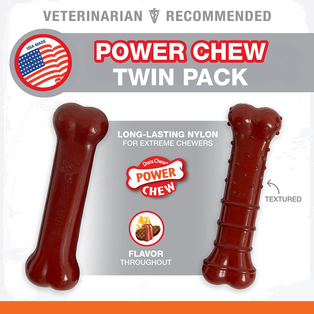 Nylabone Power Chew Bacon extérieur, saveur alléchante pour chien.