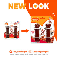 Nylabone Power Chew, forme ridgée avec bossages, aide au nettoyage des dents.
