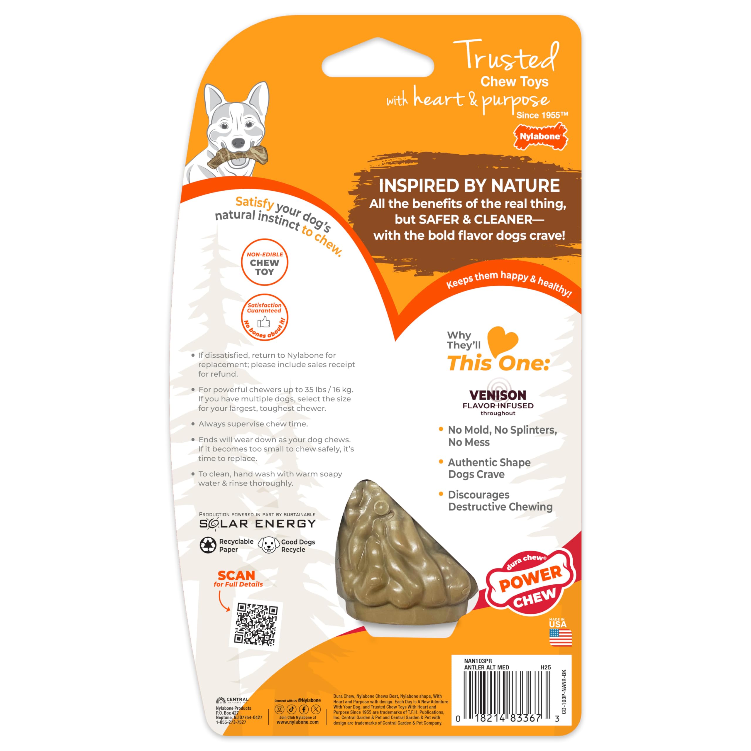 Forme unique de Nylabone Power Chew pour stimulation ludique.