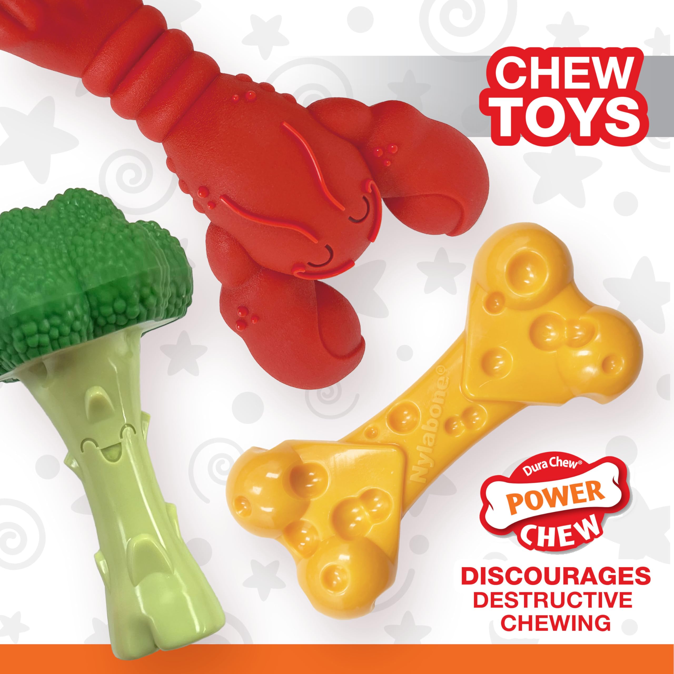 Nylabone Power Chew – homard-prise-facile: prise confortable pour chiens actifs.