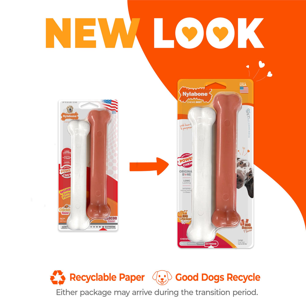 Nylabone Power Chew, os classique poulet, friandise appétissante et durable.