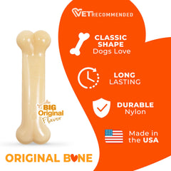 Nylabone Power Chew Os Original, forme classique appréciée par les chiens.