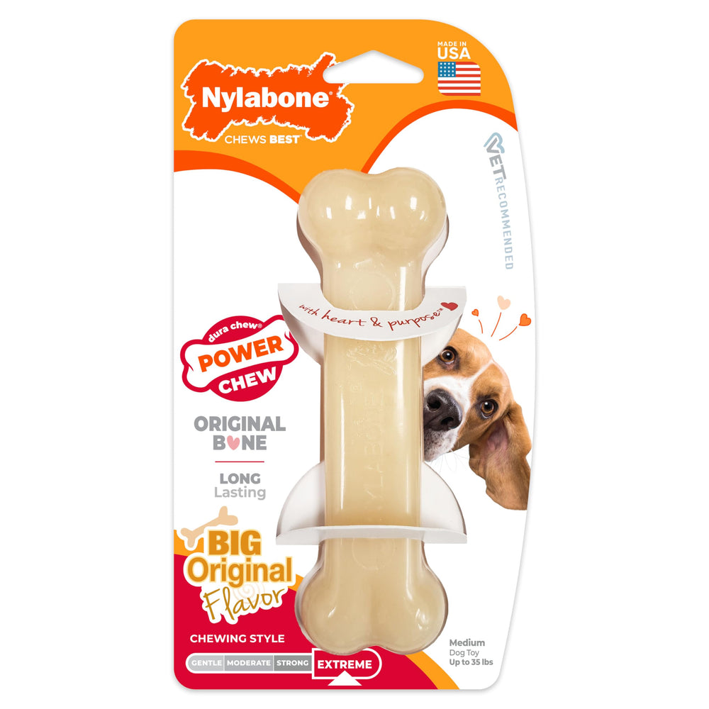 Nylabone Power Chew Os Original, utilisation quotidienne pour occuper et canaliser l’énergie.