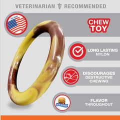 Nylabone Power Chew, saveur bacon cheeseburger, anneau aromatique pour mâcher agréable.