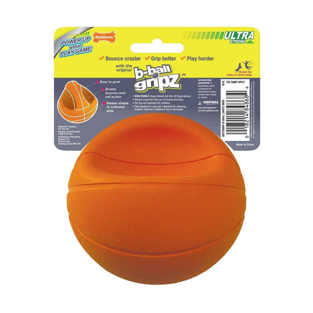 Nylabone Power Play Gripz, balle-basket facile à nettoyer après le jeu.