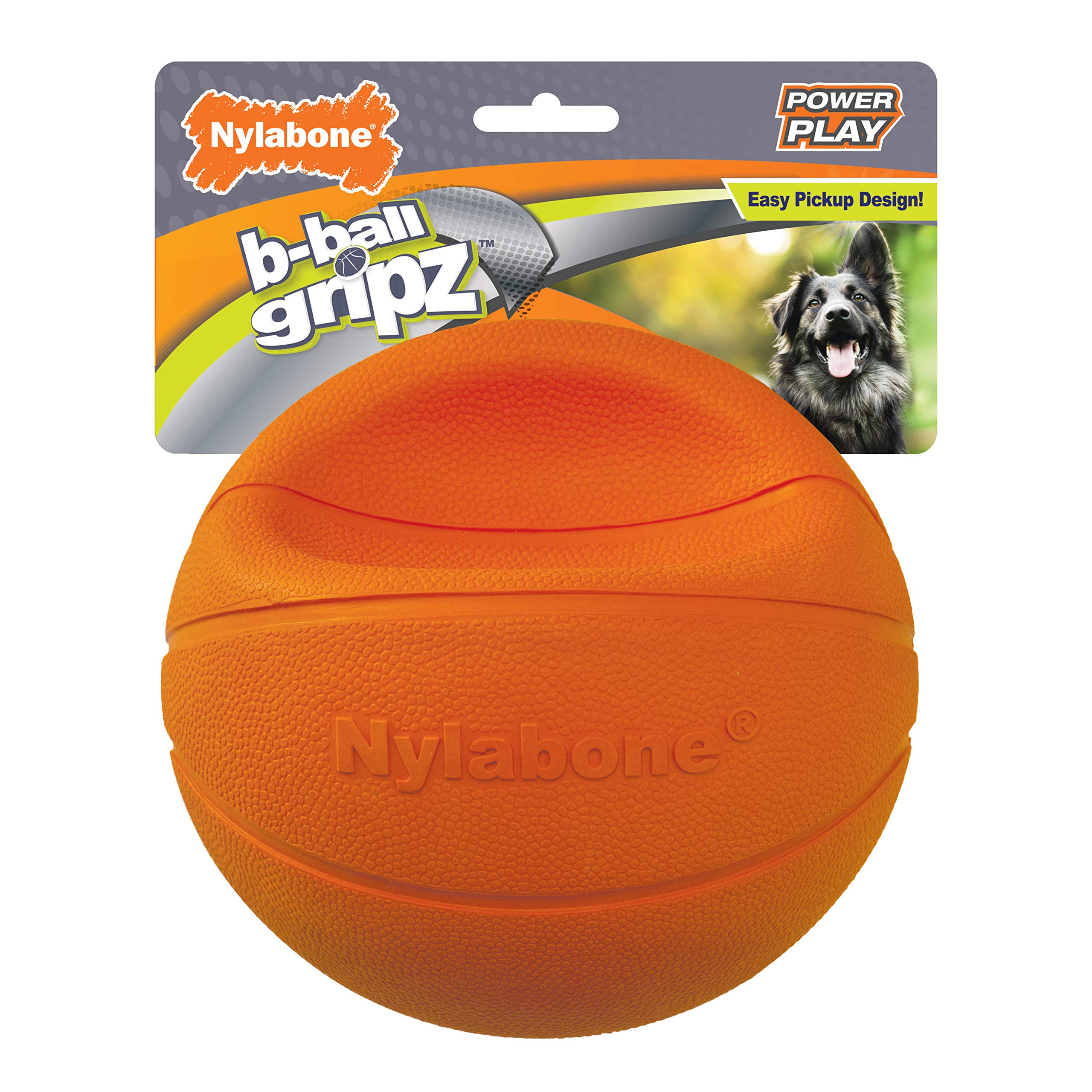Nylabone Power Play Gripz : balle caoutchouc durable parfaite pour des jeux robustes.