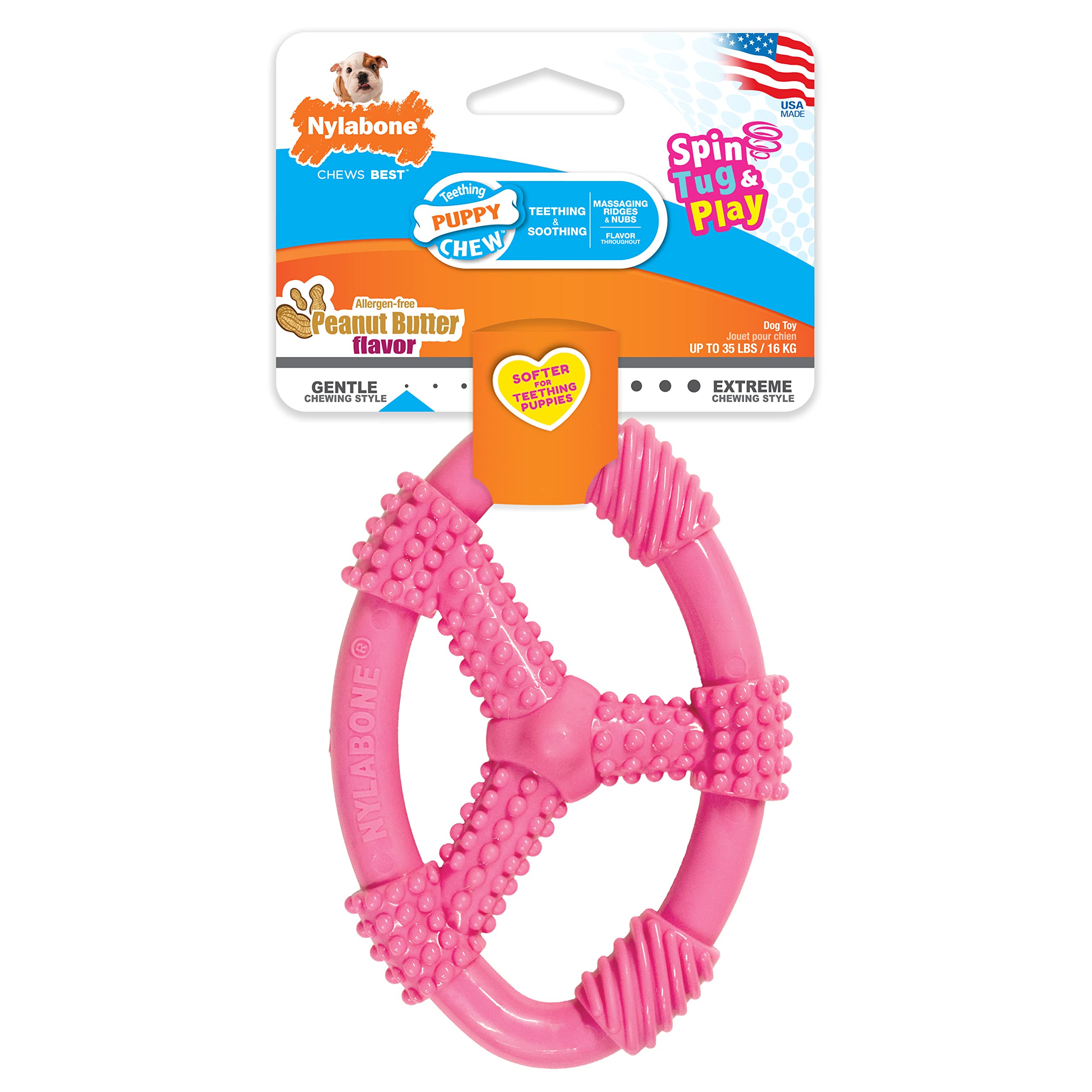 Taille moyenne adaptée pour chiots jusqu’à 35 lb (16 kg).