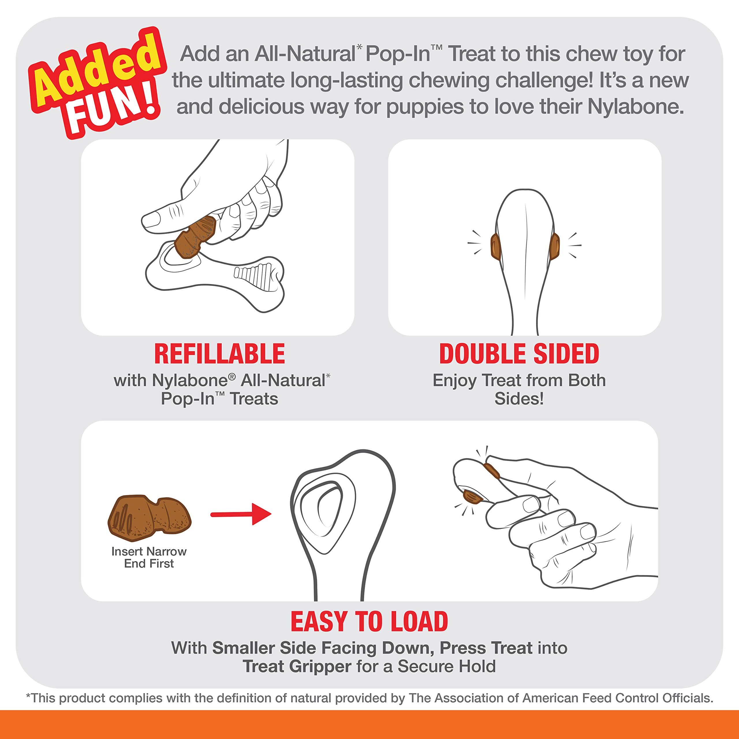 Nylabone Knuckle Bone stimulation mentale chiot, engagement prolongé.