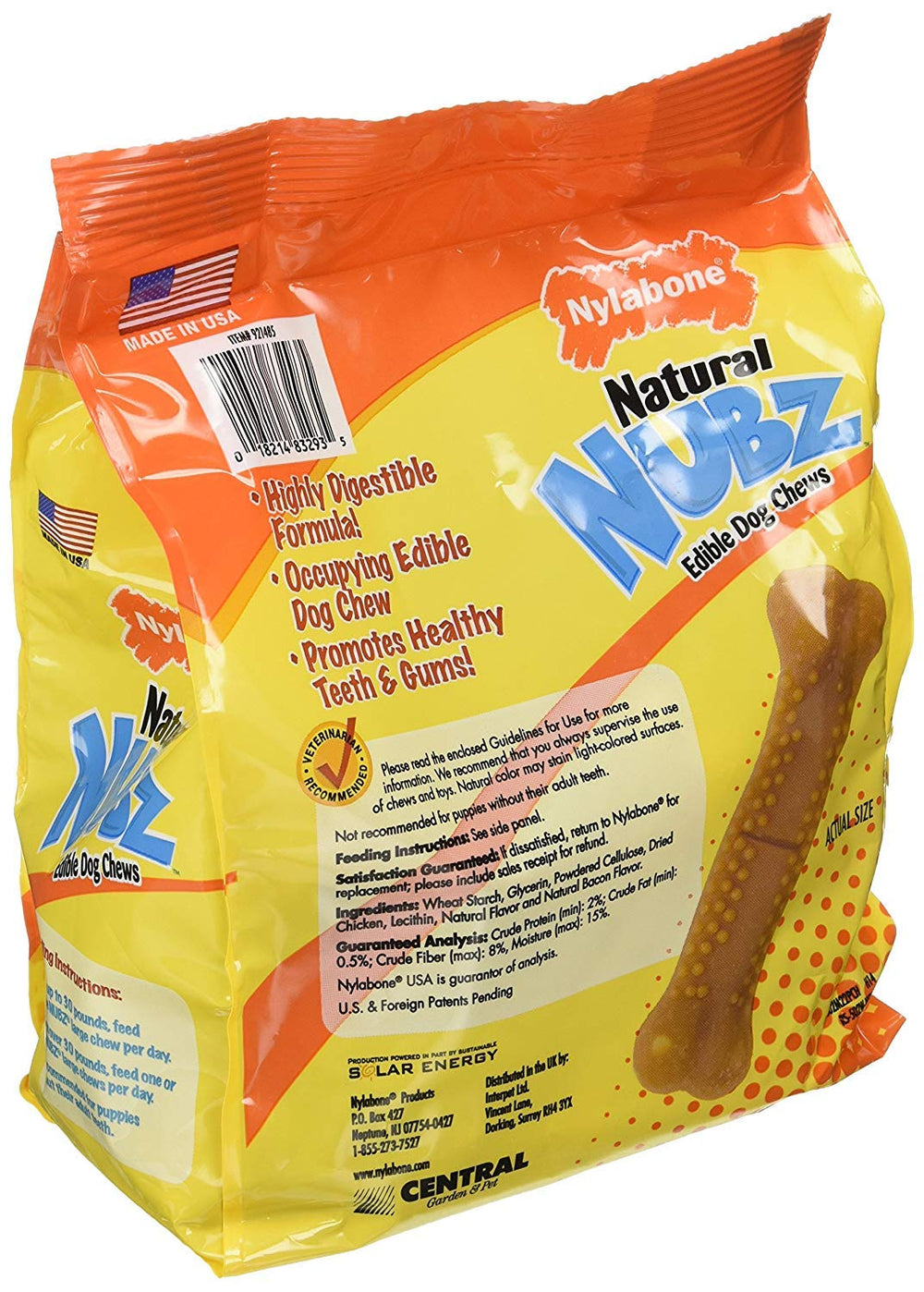 Nylabonee Natural Nubz, bouchées détail texture et mastication satisfaisante