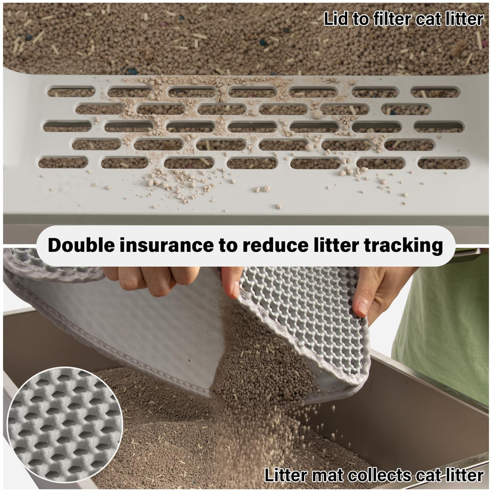 Nyutu bac à litière XL non-stick – surface facile à nettoyer et durable.