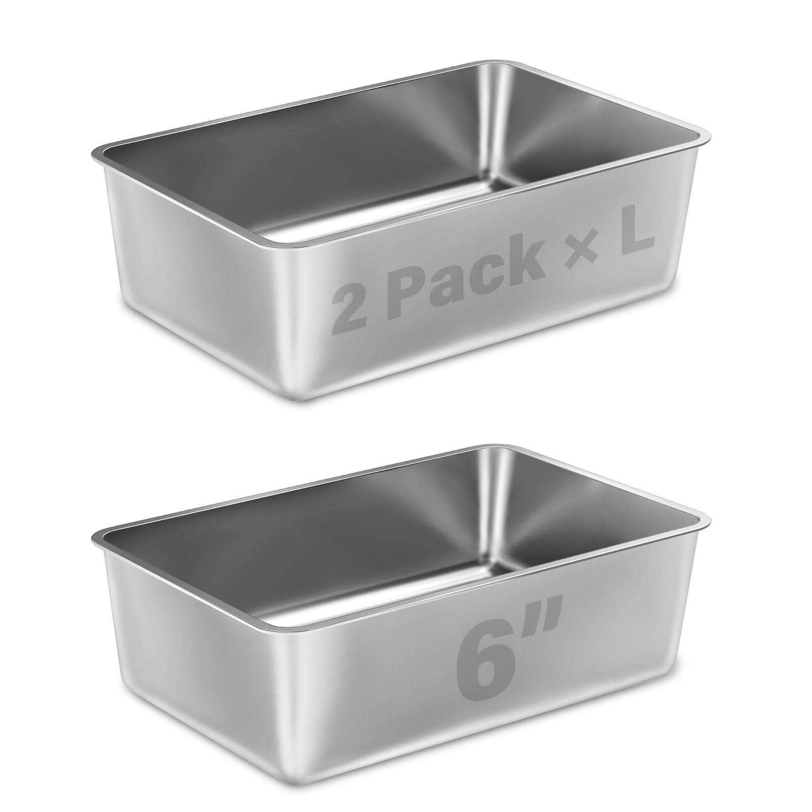 Nyutu boîte litière acier inox 2 pack, pratique et facile à nettoyer.