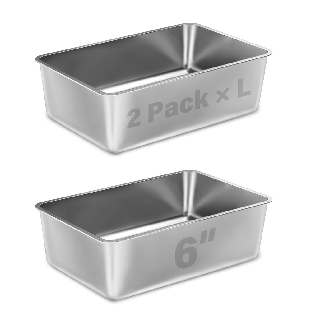 Nyutu boîte litière acier inox 2 pack, pratique et facile à nettoyer.