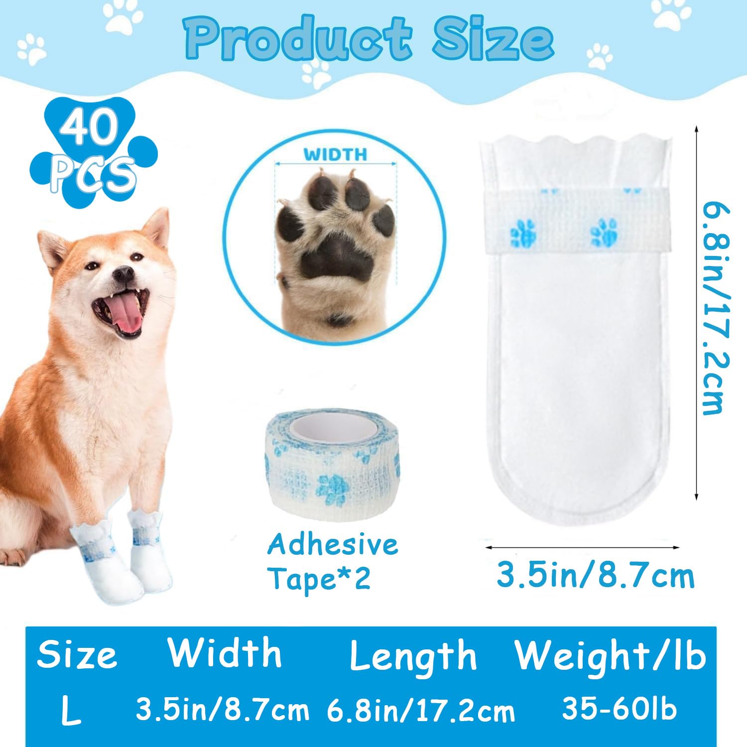 Nyxxz bottes jetables pour pattes de chien et chat, grande taille, protection.