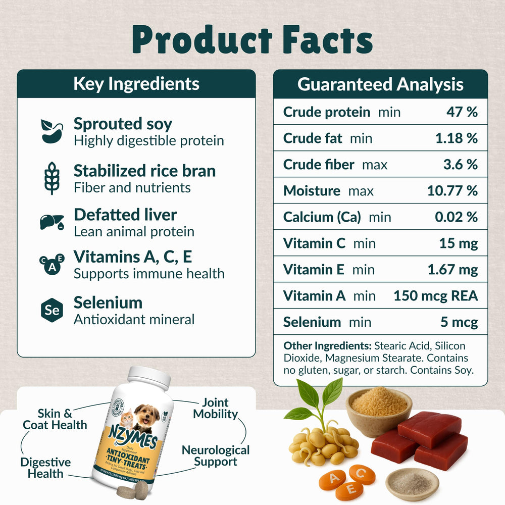 Nzymes Friandises Antioxydantes Minuscules aide la digestion.