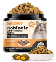 OAKORY friandises probiotiques pour chat – bouteille pratique et routine quotidienne.