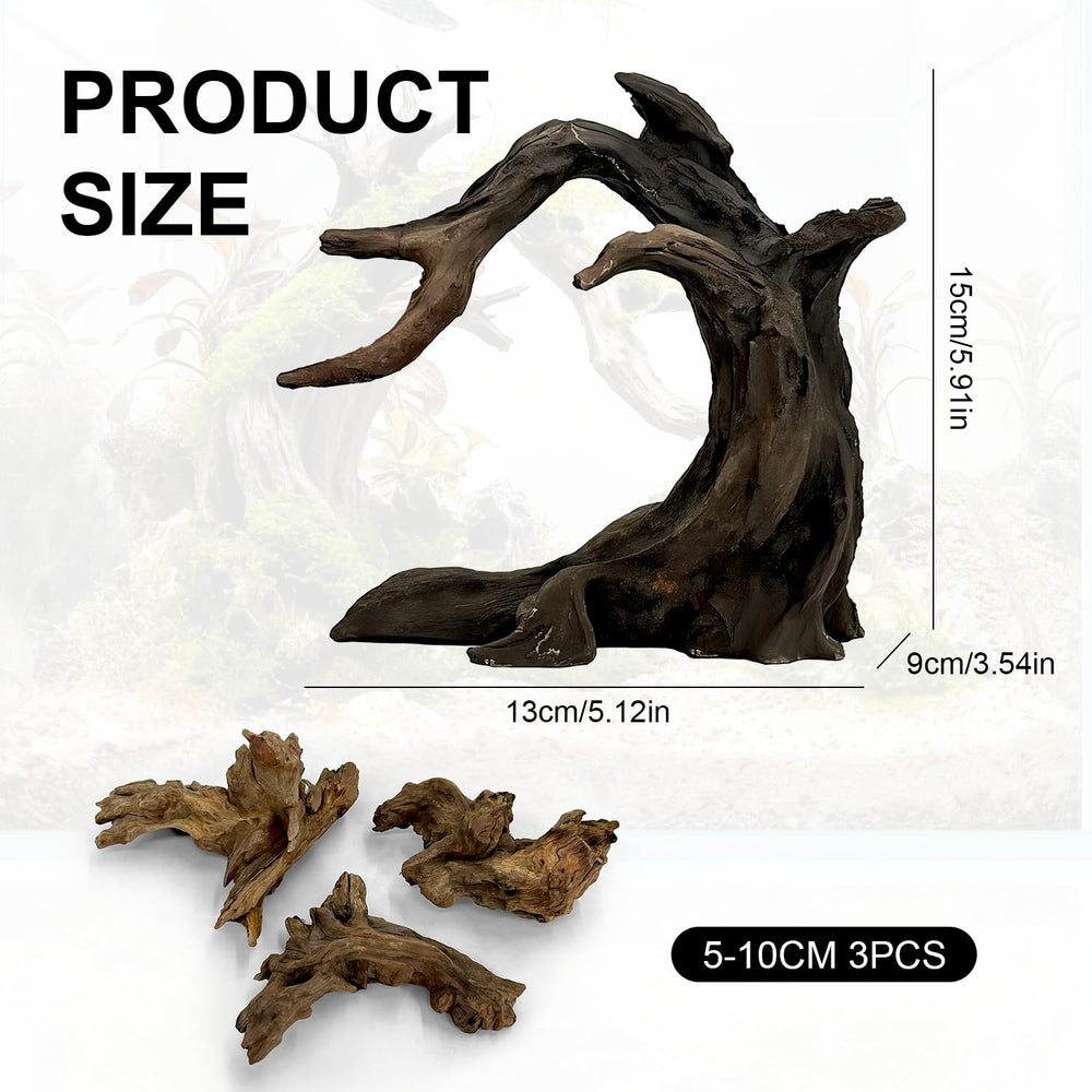 Obantrsz Trois bois flottés naturels 2-4 pouces pour ambiance naturelle.