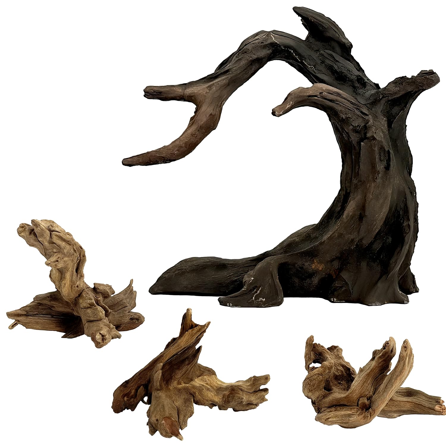Obantrsz Modèle résine Anubias réaliste pour aquarium, décor élégant et sûr.
