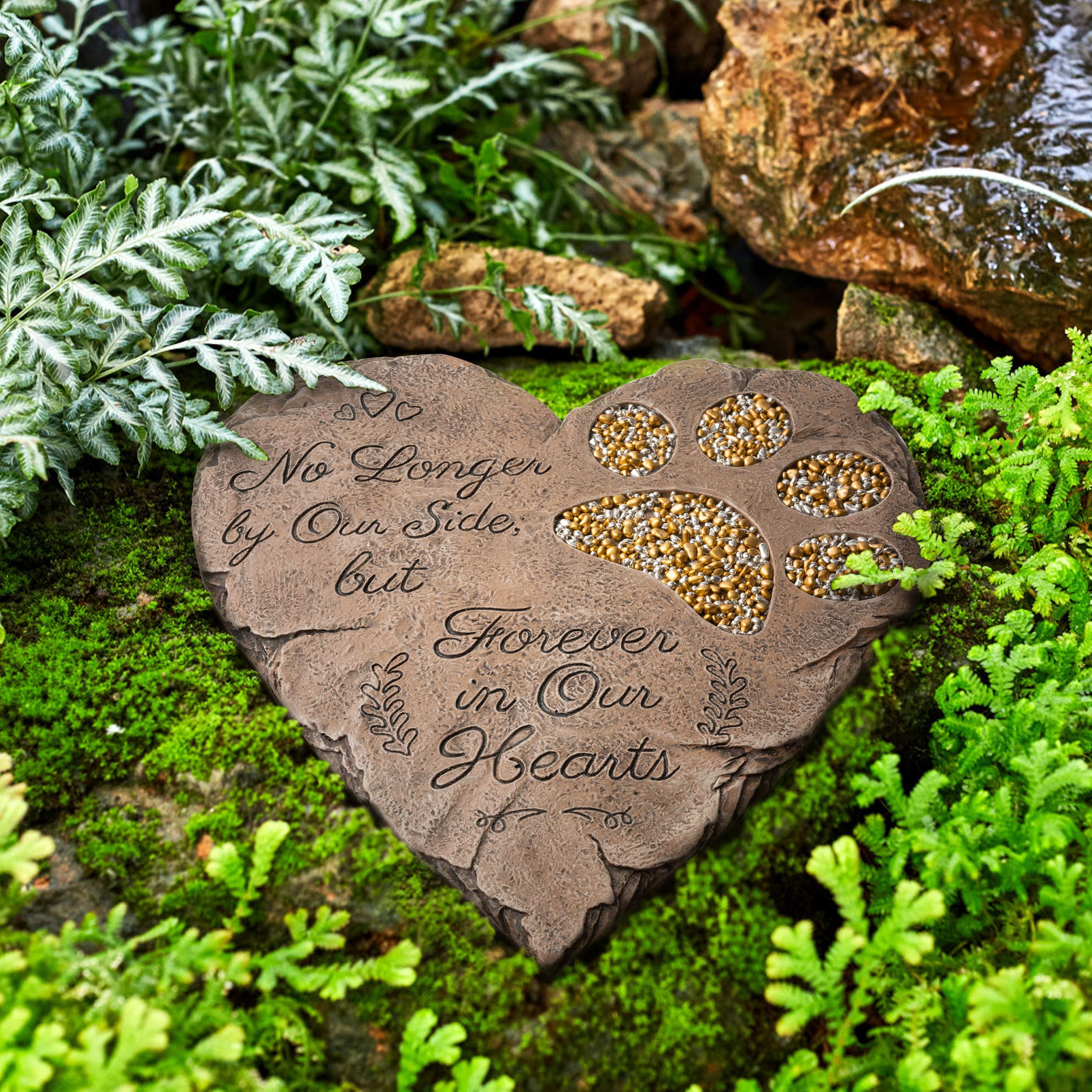 OBSI pierre mémorial chien pour jardin, élégant et discret.