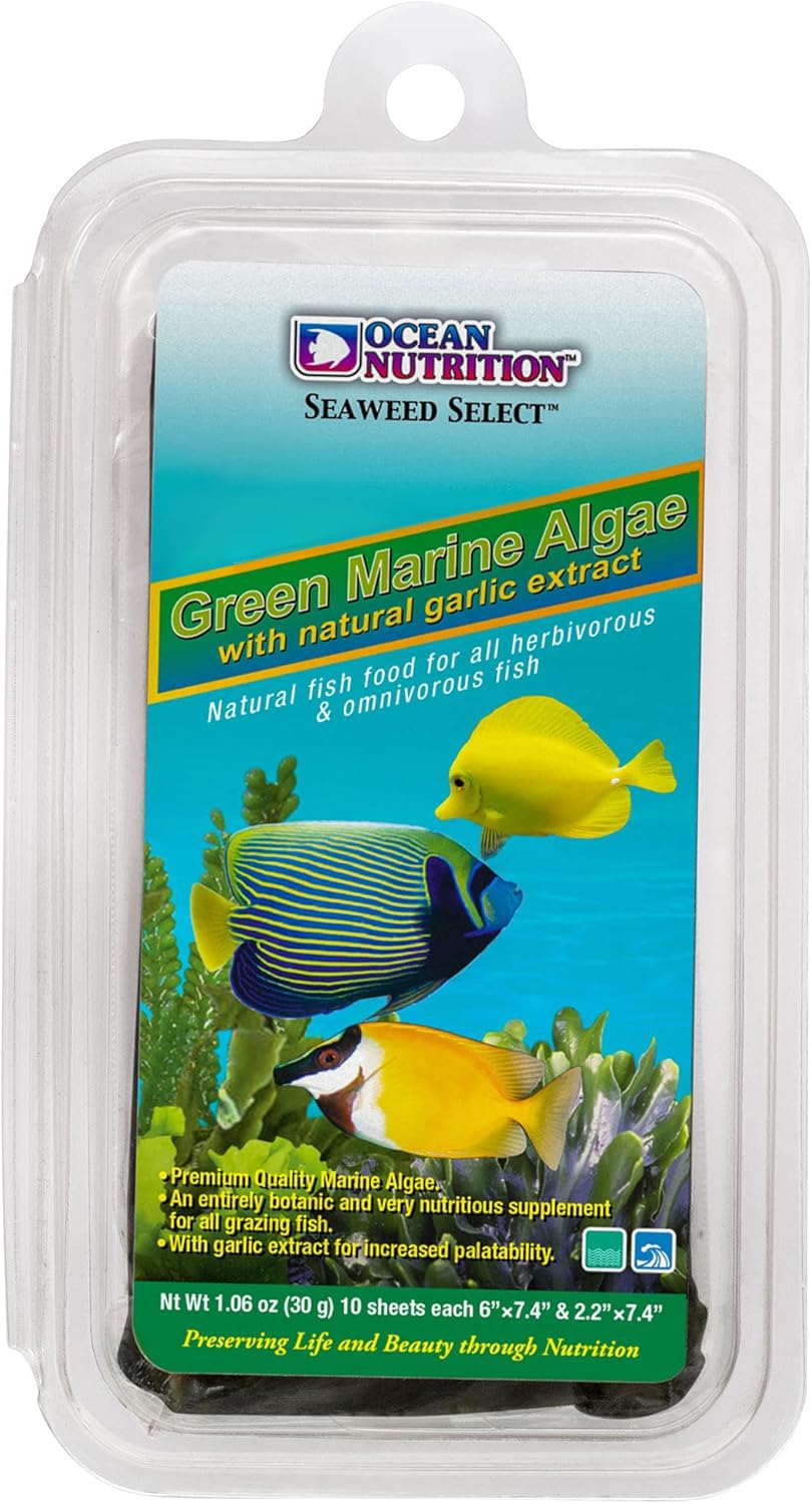 Ocean Nutrition Feuilles algues vertes pour poissons herbivores, soutien alimentaire naturel.