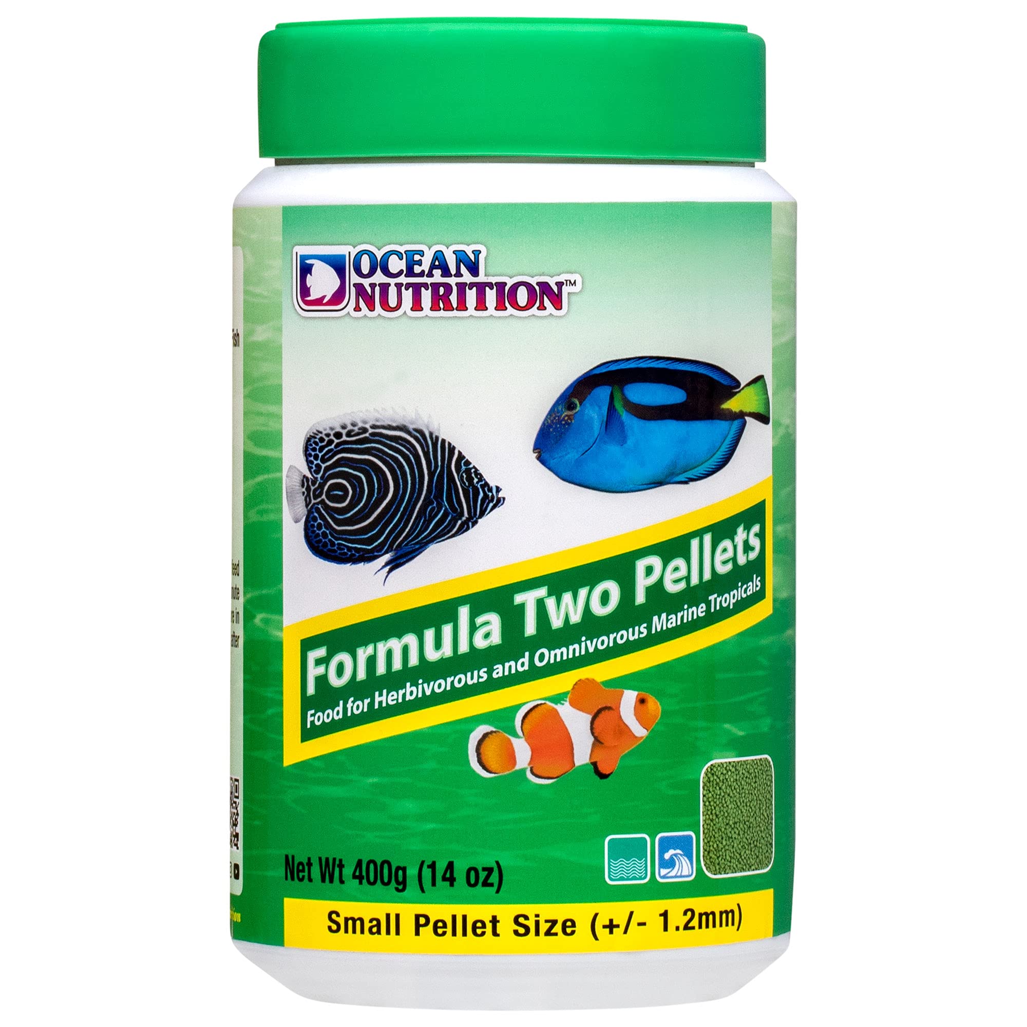 Ocean Nutrition Formula Two Pellets, emballage sans oxygène, fraîcheur prolongée.
