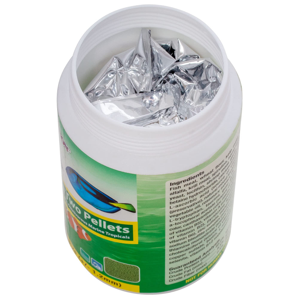 Ocean Nutrition Formula Two Pellets, spiruline, kelp et soja pour une nutrition équilibrée.