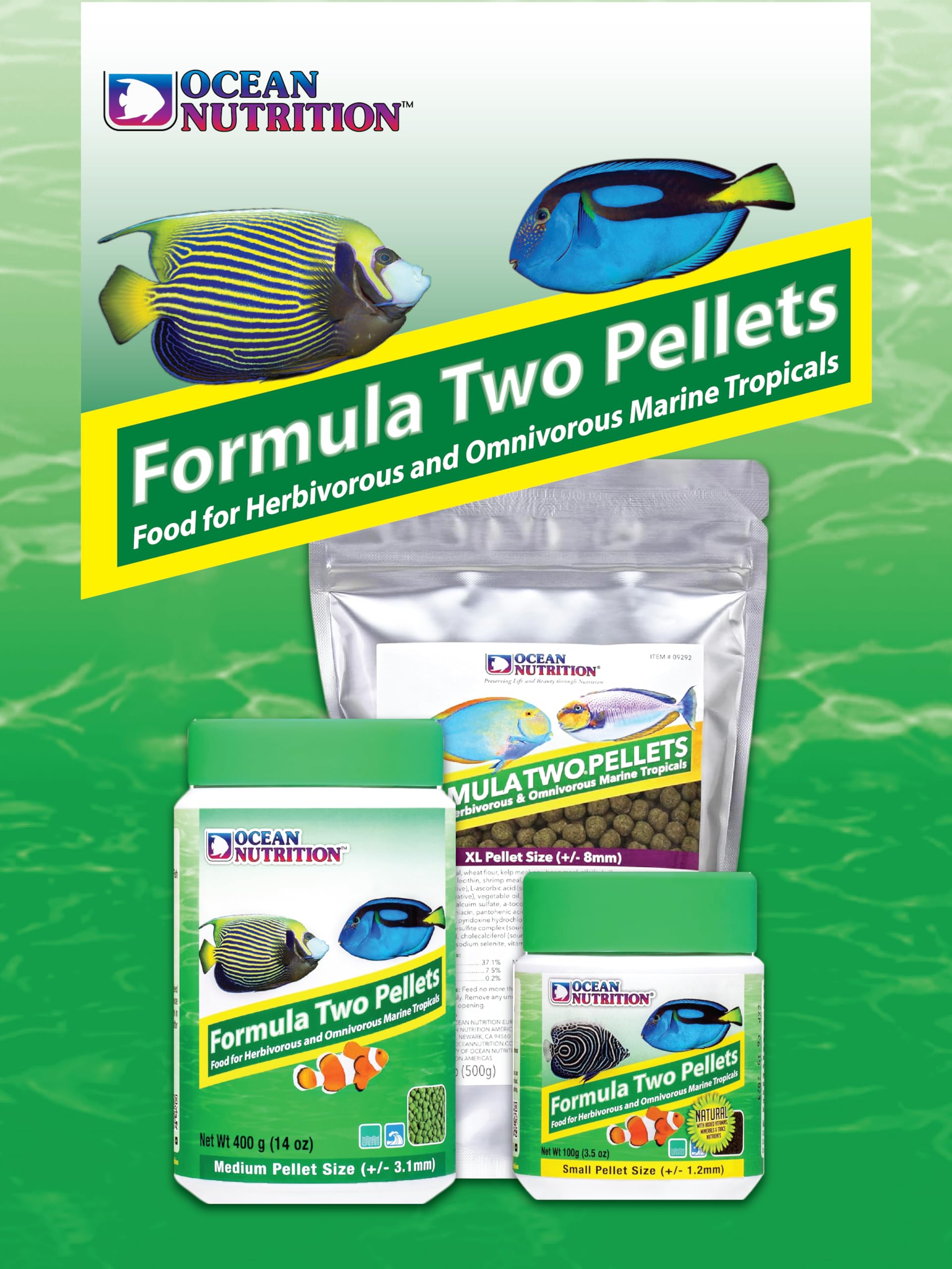 Ocean Nutrition Formule Deux - paillettes colorées favorisant des couleurs vives chez les poissons.