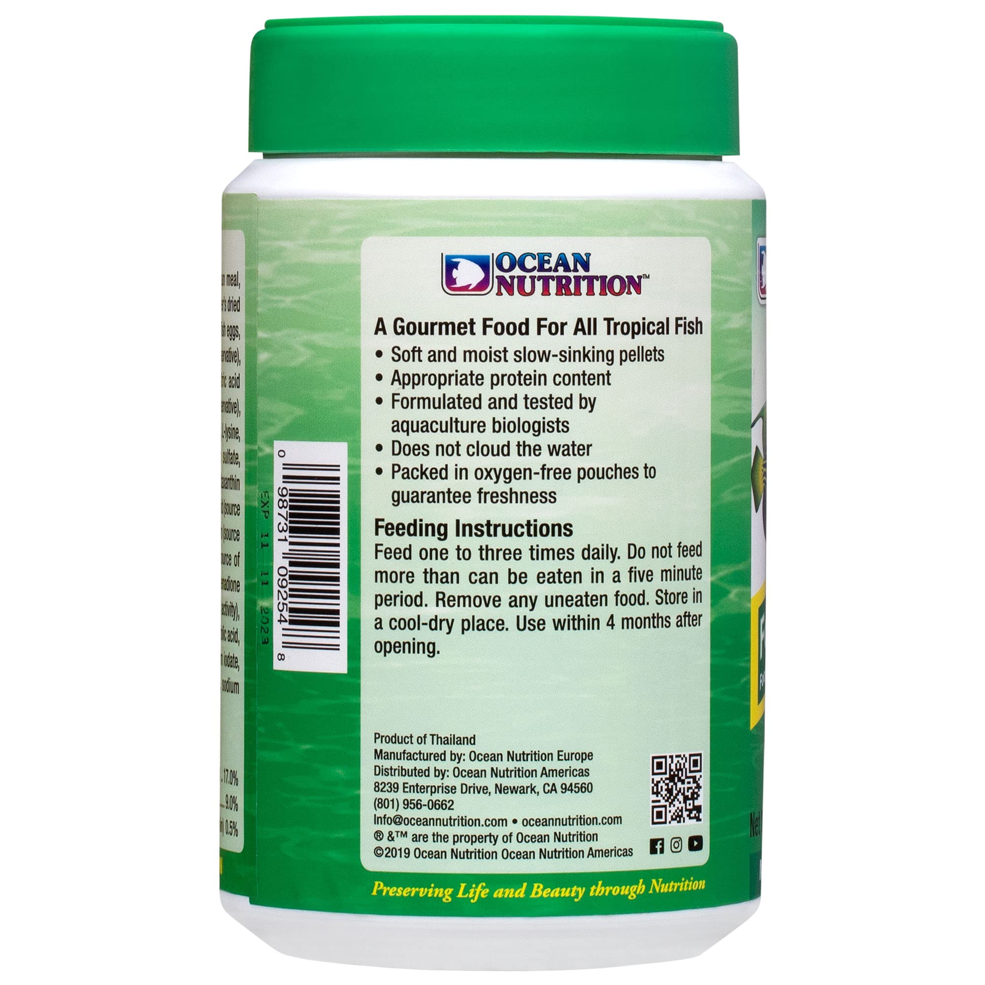 Ocean Nutrition Formule Deux, pellets faciles à digérer, soutiennent croissance saine et couleurs vives.