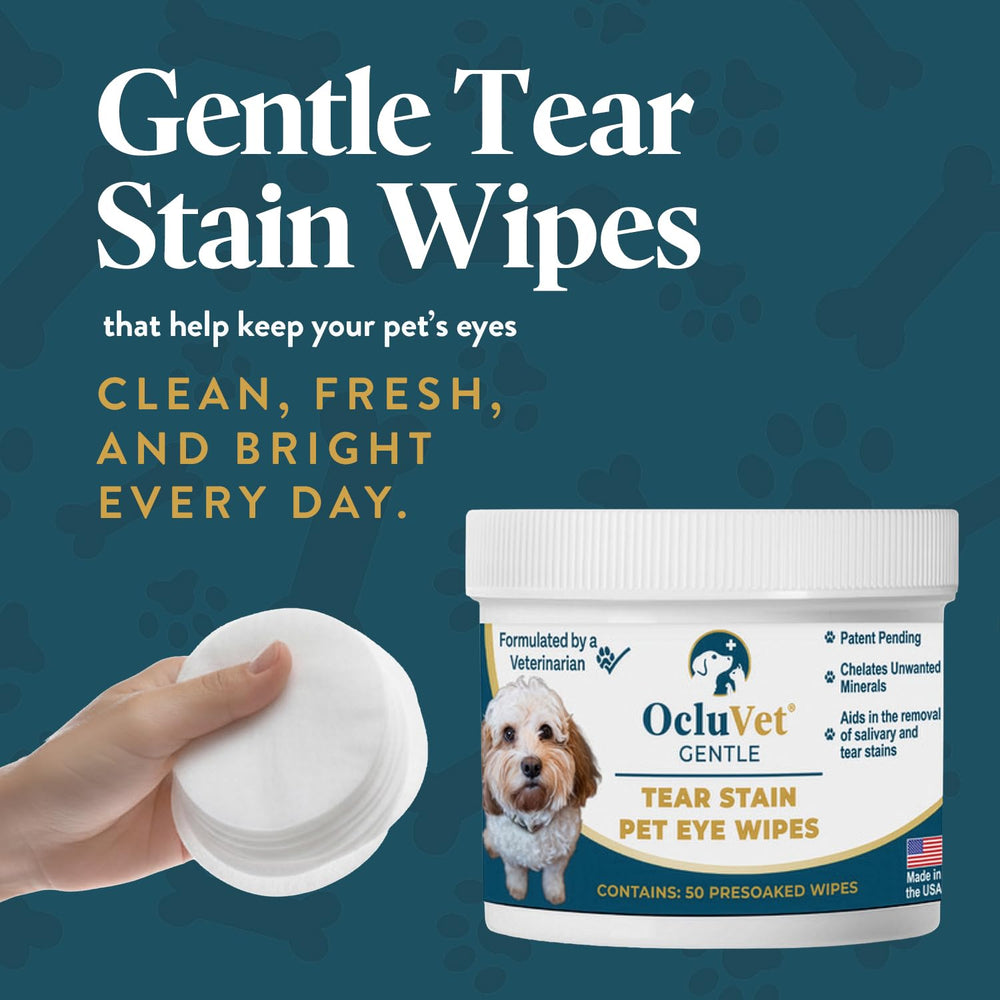 Lingettes OcluVet pour visage propre chez les chiens, utilisation simple