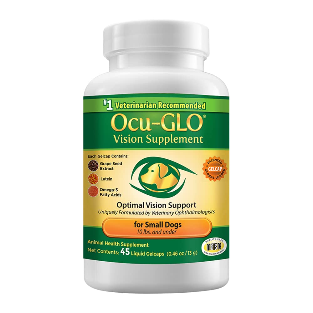 Ocu-GLO Vision, bouteille de gélules liquides, soutien possible à la santé des yeux du chien
