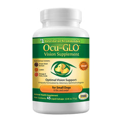 Ocu-GLO Vision, bouteille de gélules liquides, soutien possible à la santé des yeux du chien