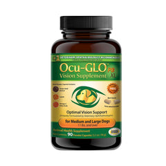 Ocu-GLO PB Vision, boîte visible, soutien potentiel à la vision canine.