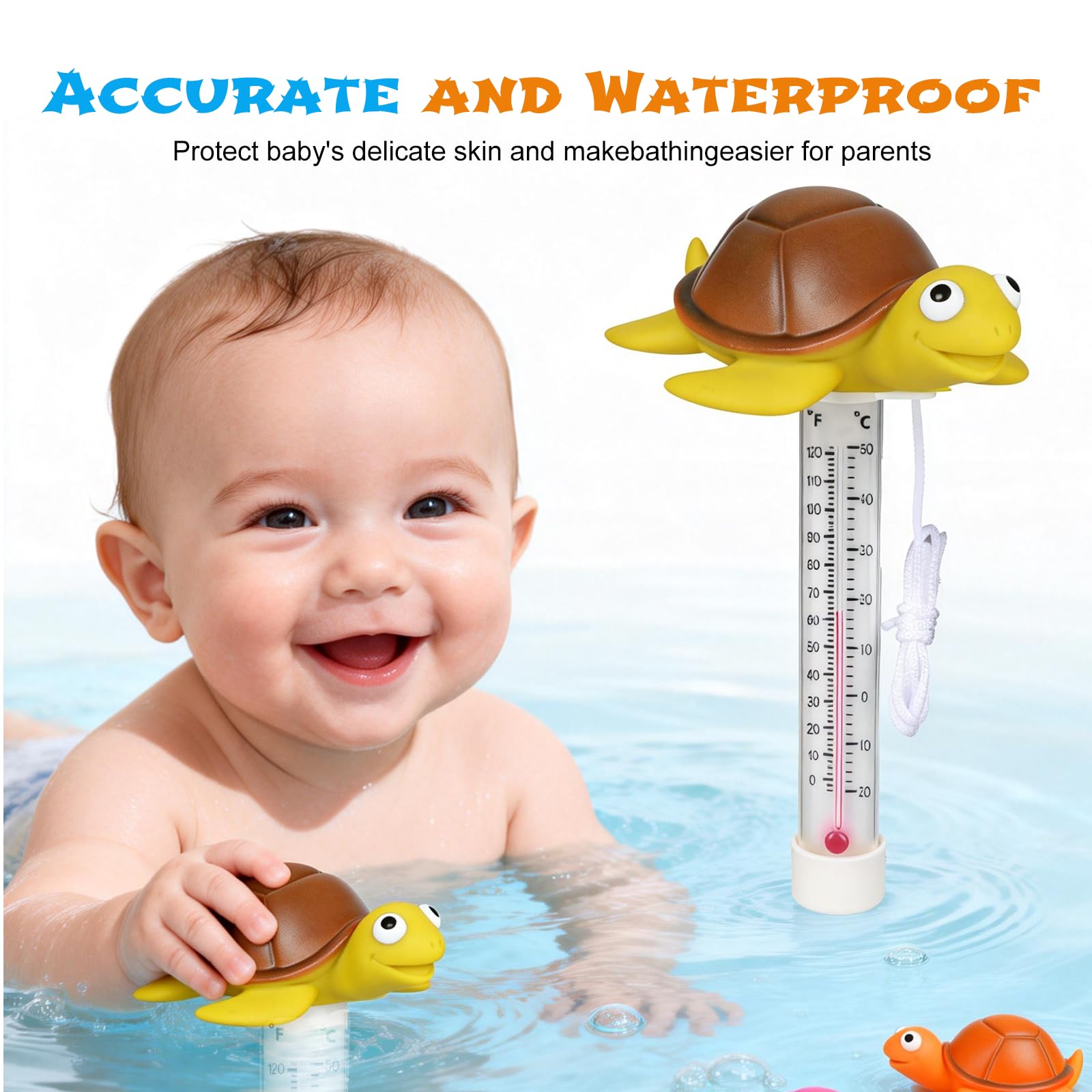 ODJSY thermometre polyvalent utilisable en piscine, spa, baignoire et aquarium