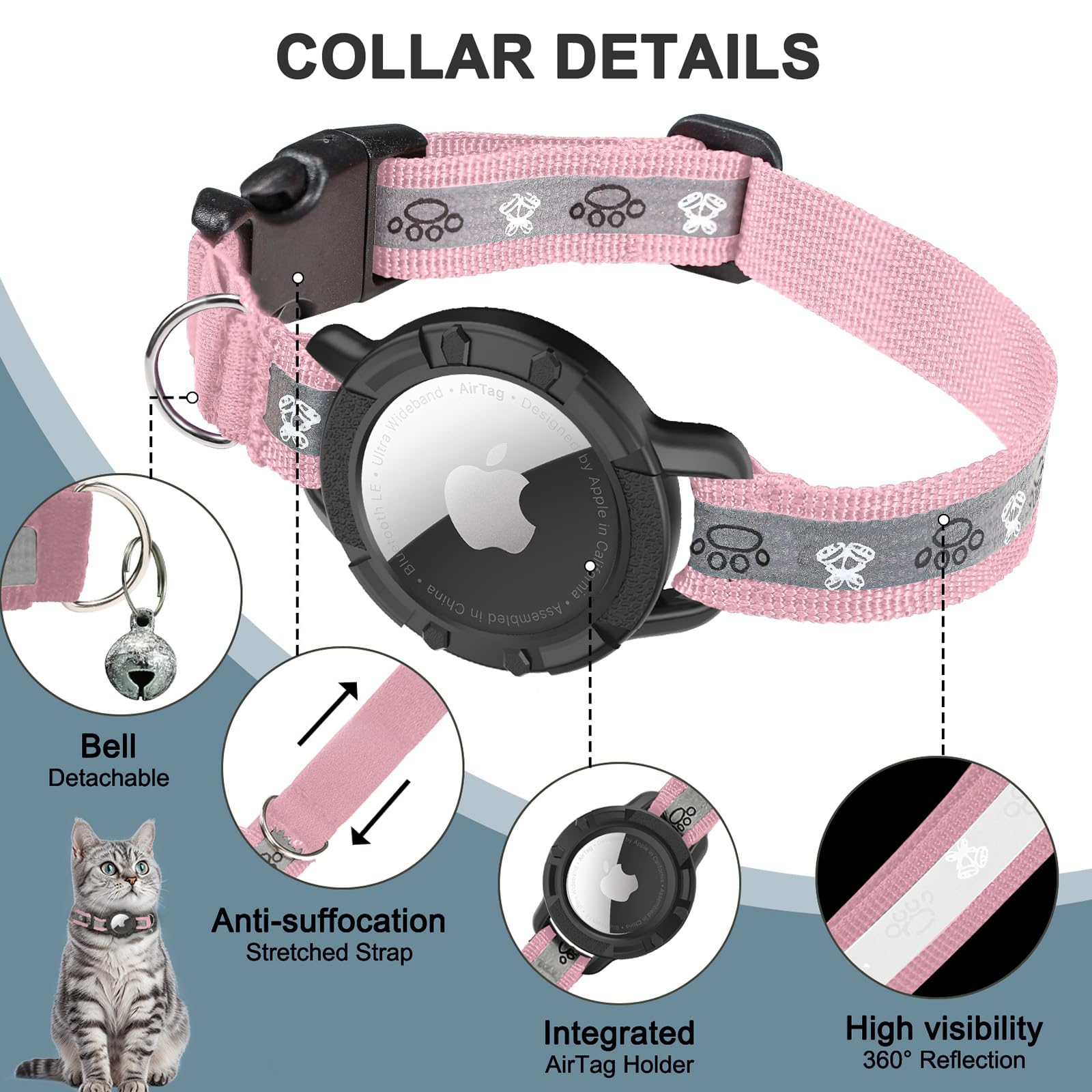 Odokele Boules Detachables Chat: cloche amovible pour le son discret sans gêner.