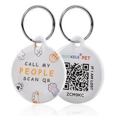 Étiquette QR Odokele pour chat avec code pour retrouver rapidement votre animal.