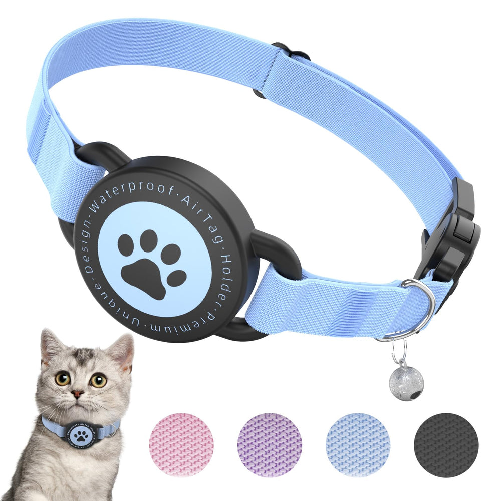 Collier Odokele AirTag intégré pour chat, protection AirTag et sécurité lors des balades.