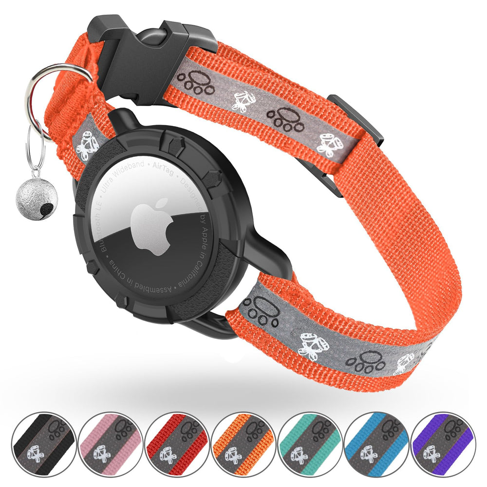 Odokele Collier AirTag pour chat orange XS, aperçu du design confortable.