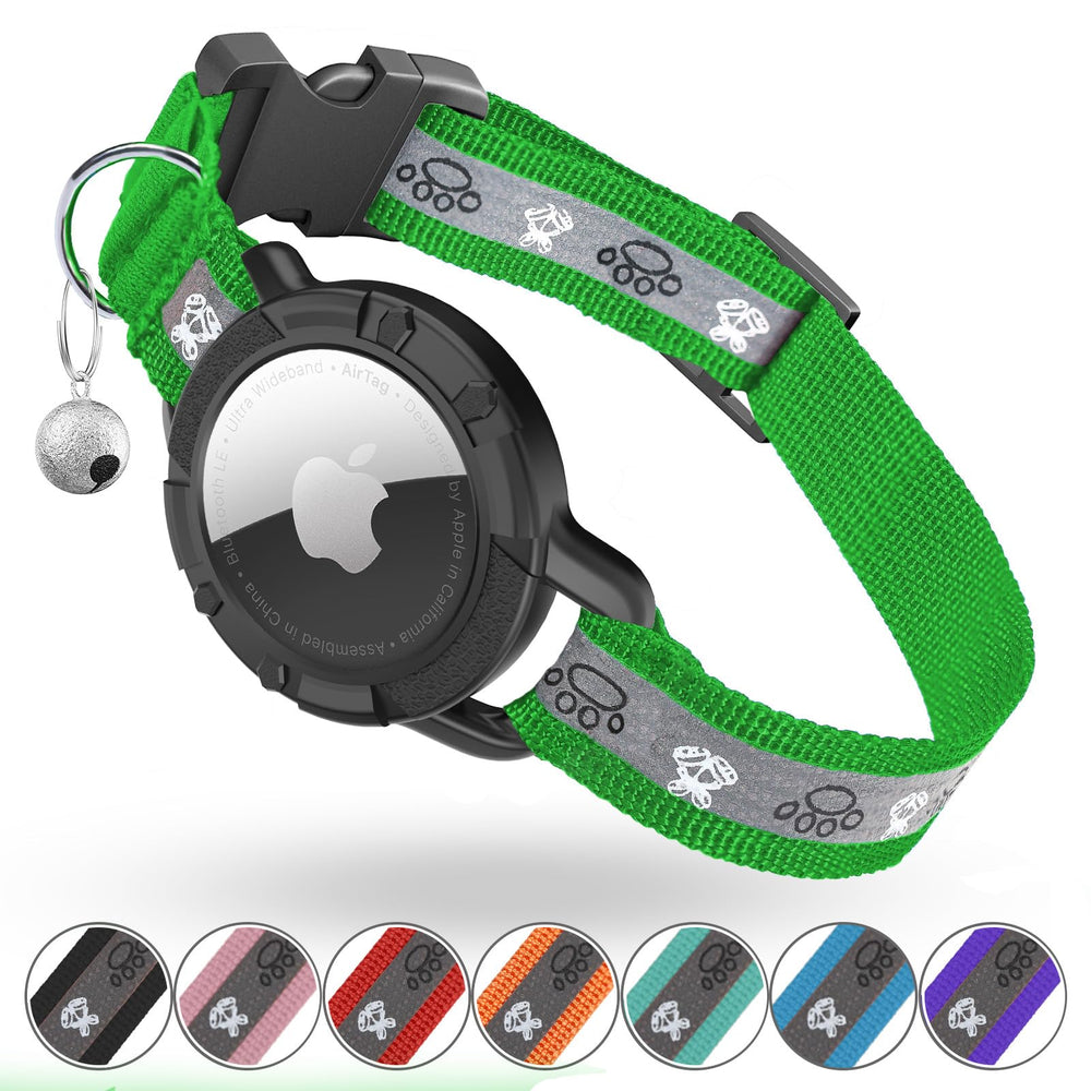 Collier Odokele pour chat avec porte AirTag intégré, sécurité renforcée.