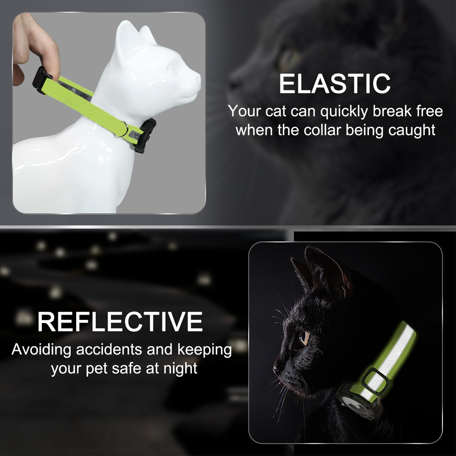 Odokele AirTag elastique et réfléchissant, olive XS, visibilité nocturne renforcée